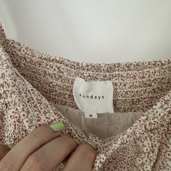 WE ARE SUNDAYS Delilah Wildflower Sleeveless Button Front Midi Dress Sz M - Picture 3 of 8